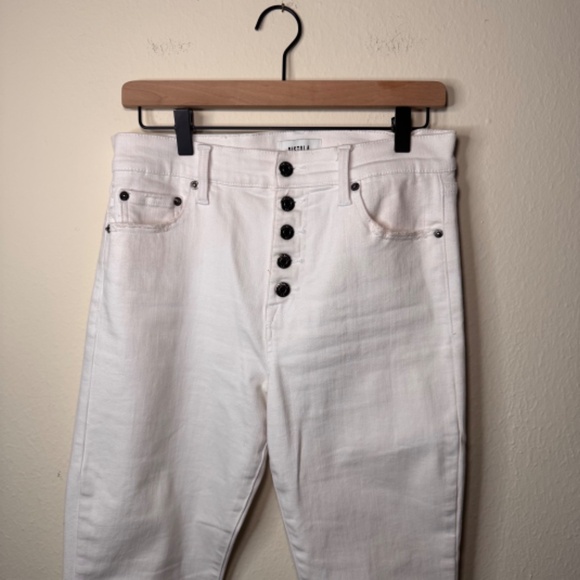 Pistola Lennon High Rise Crop Boot Jeans Size 29 White Button Fly - Picture 4 of 7